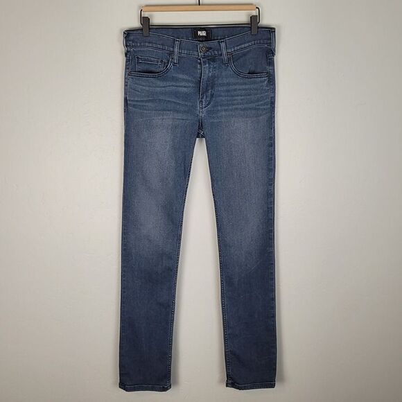 Paige Size 30x32 Federal Slim Straight Jeans Stretch Lopez Blue - Picture 2 of 12